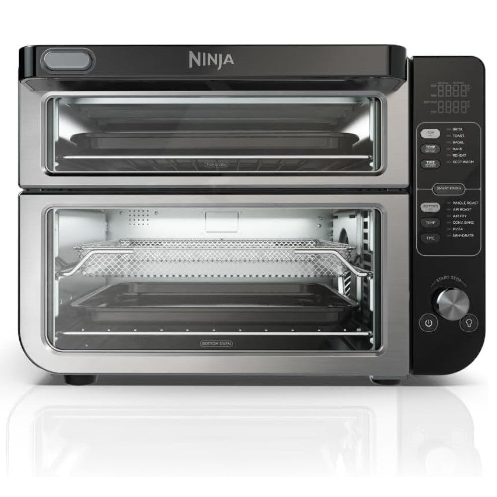 NINJA DCT401 12-in-1 Double Oven with FlexDoor, FlavorSeal & Smart Finish - Certified Refurbished with Home Essentials Warranty - Perfect for Baking, Roasting & Air Frying in Your Kitchen