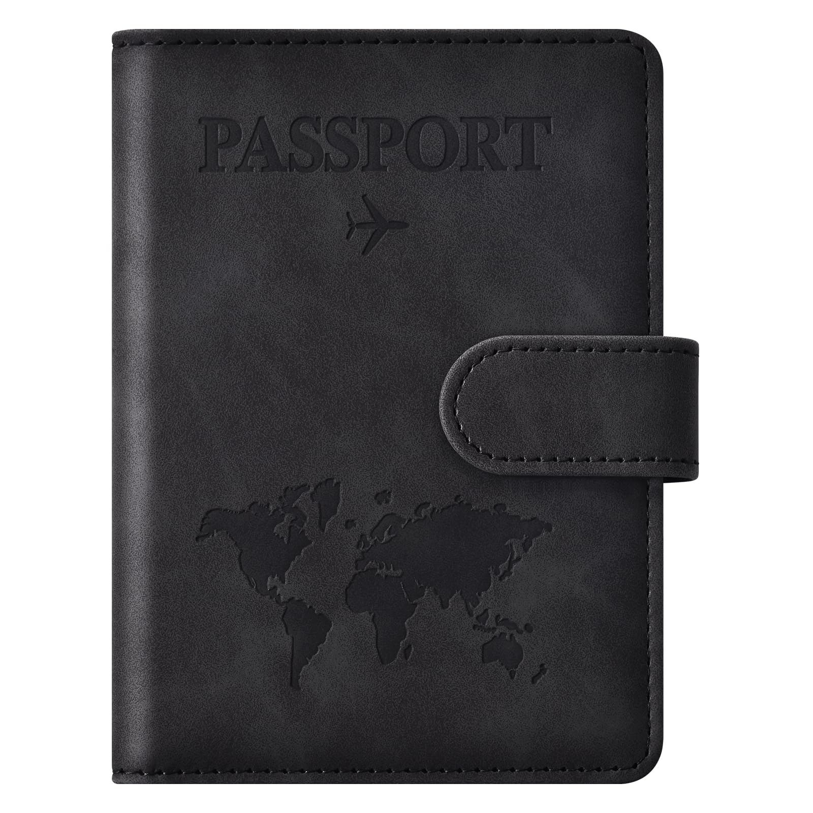 Eoehro Travel Passport Holder for Women & Men - Black | Secure & Stylish for Airports & Trips