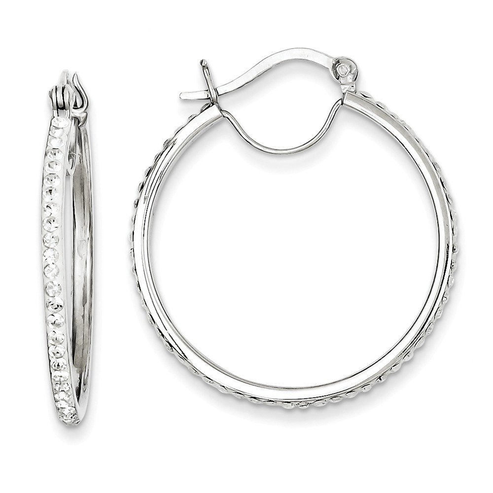 925 Sterling Silver White Swarovski Crystal Hoop Earrings for Women - Elegant & Hypoallergenic Dangle Earrings - Perfect for Parties, Weddings & Everyday Wear