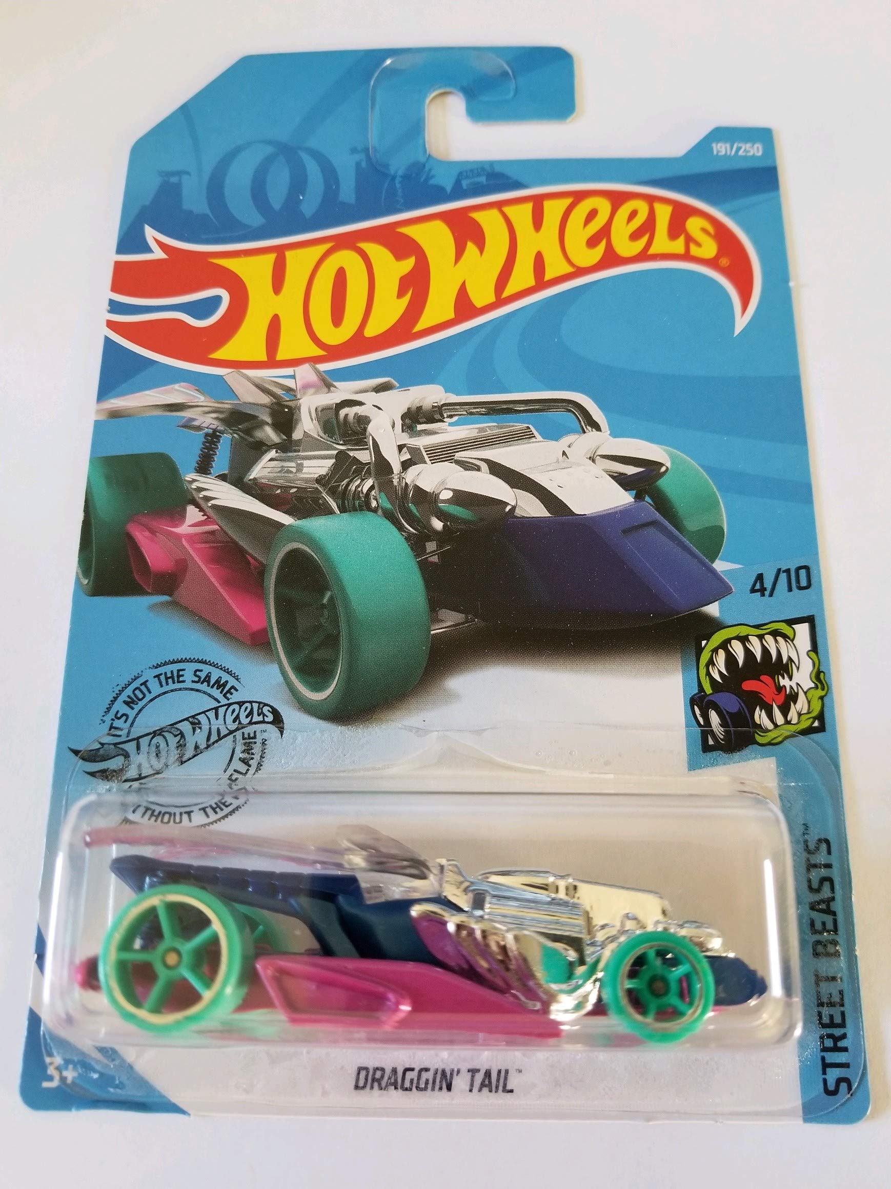 Hot Wheels 2019 Street Beasts - Draggin' Tail 1:64 Scale Die-Cast Car, Limited Edition 191/250 in Collectible Pink - Perfect for Kids' Playtime, Car Collectors & Display Shelves
