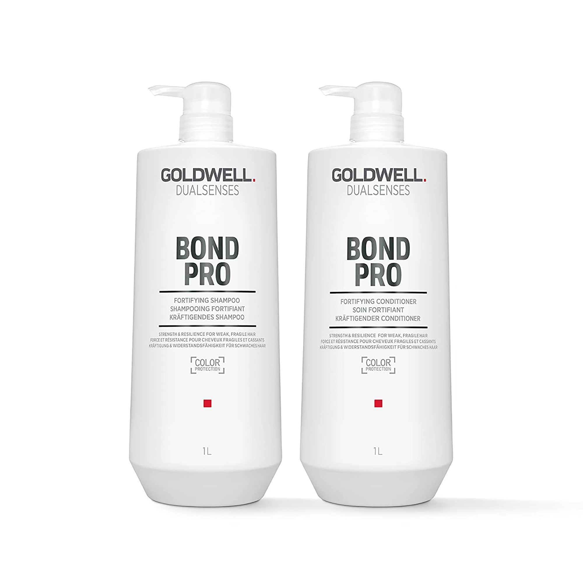 Goldwell DualSenses Bond Pro Shampoo & Conditioner Set - 33.8oz (1 Liter) Duo for Damaged Hair Repair - Salon Quality Hair Care for Dry, Brittle & Color-Treated Hair - At-Home Hair Treatment for Stronger, Healthier Locks