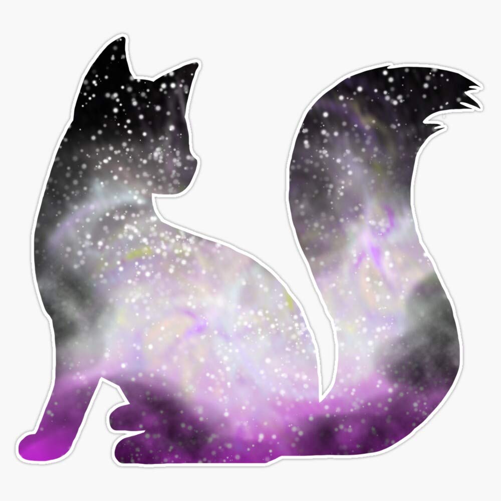 Leyland Designs Asexual Space Cat Vinyl Sticker - Durable 5