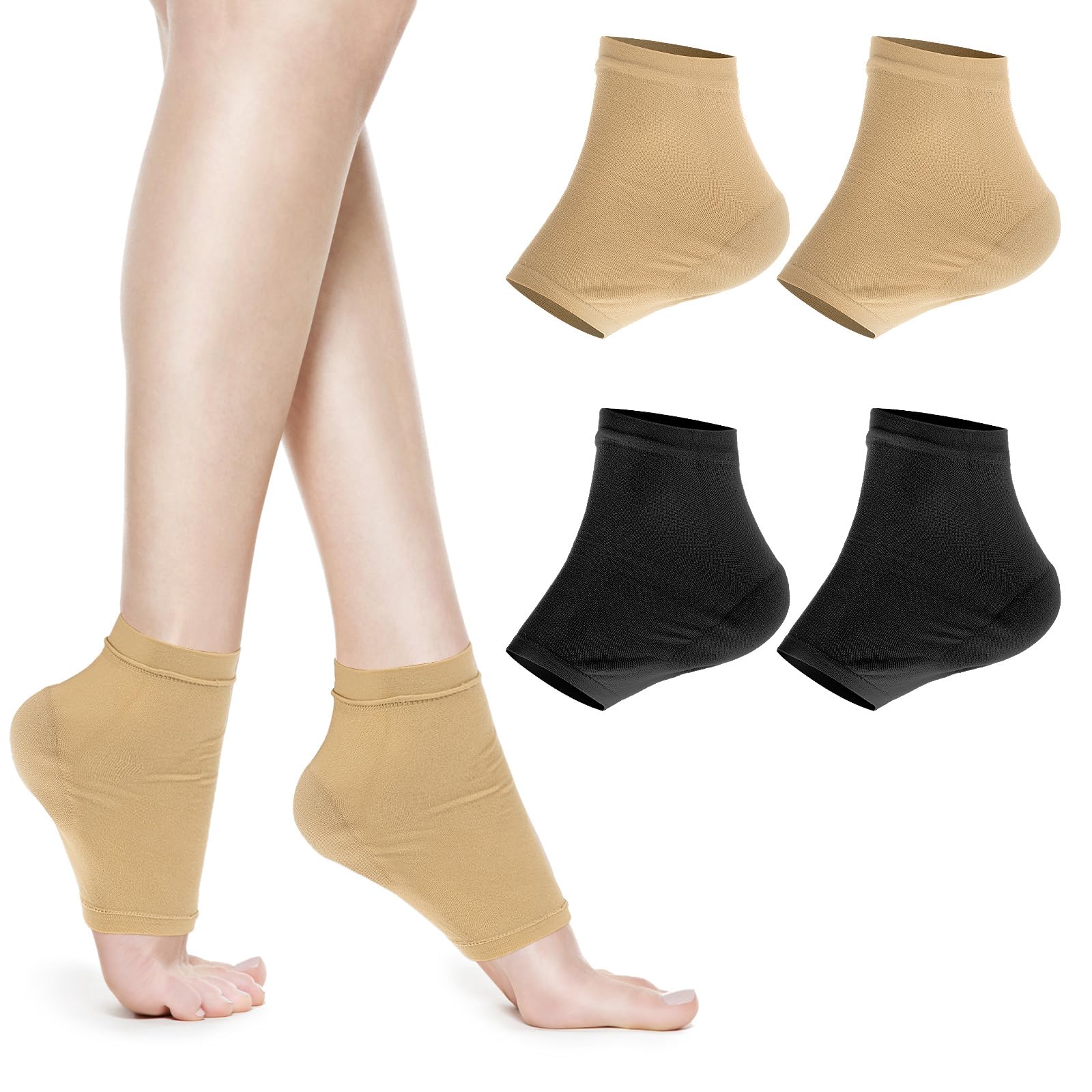 3 Pairs Moisturizing Cracked Heel Socks for Women & Men - Aloe Infused Overnight Foot Care Socks for Dry, Cracked Feet Treatment (UK Size 6-10) | Perfect for Nighttime Foot Therapy, Post-Pedicure Care & Winter Foot Hydration