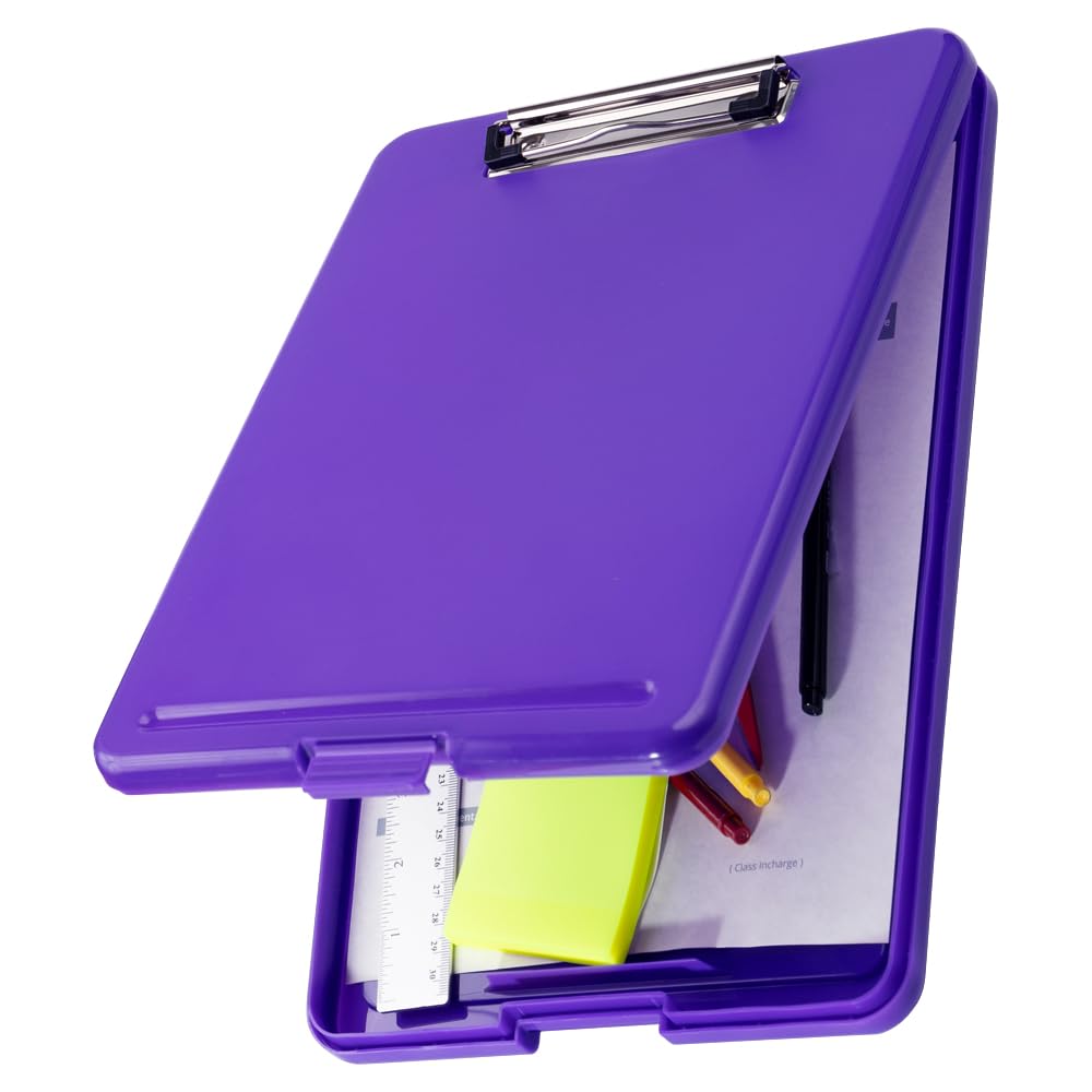 Plastic Clipboard with Metal Clip - Letter Size Storage for Office & School