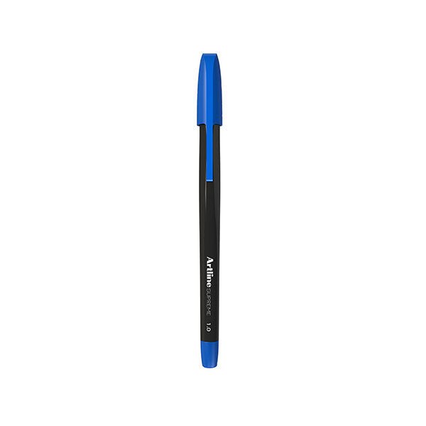 Artline Supreme Ballpoint Pens - Pack of 12 Blue Ink Pens for Office, School & Home Use - Smooth Writing & Comfort Grip - Ideal for Note Taking, Journaling & Everyday Writing Tasks