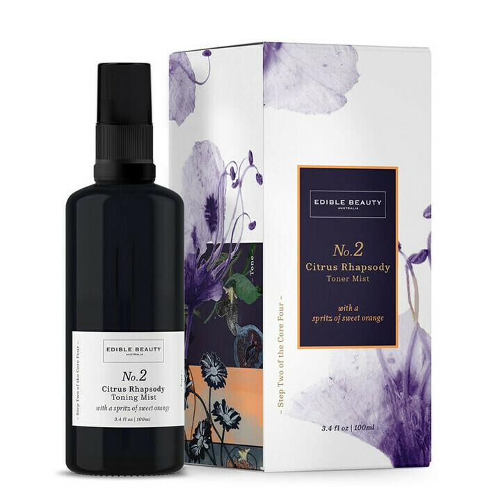 Edible Beauty No 2 Citrus Rhapsody Toner Mist - Hydrating Facial Spray with Vitamin C for Glowing Skin | Refreshing & Revitalizing for Daily Skincare Routine & On-the-Go Use