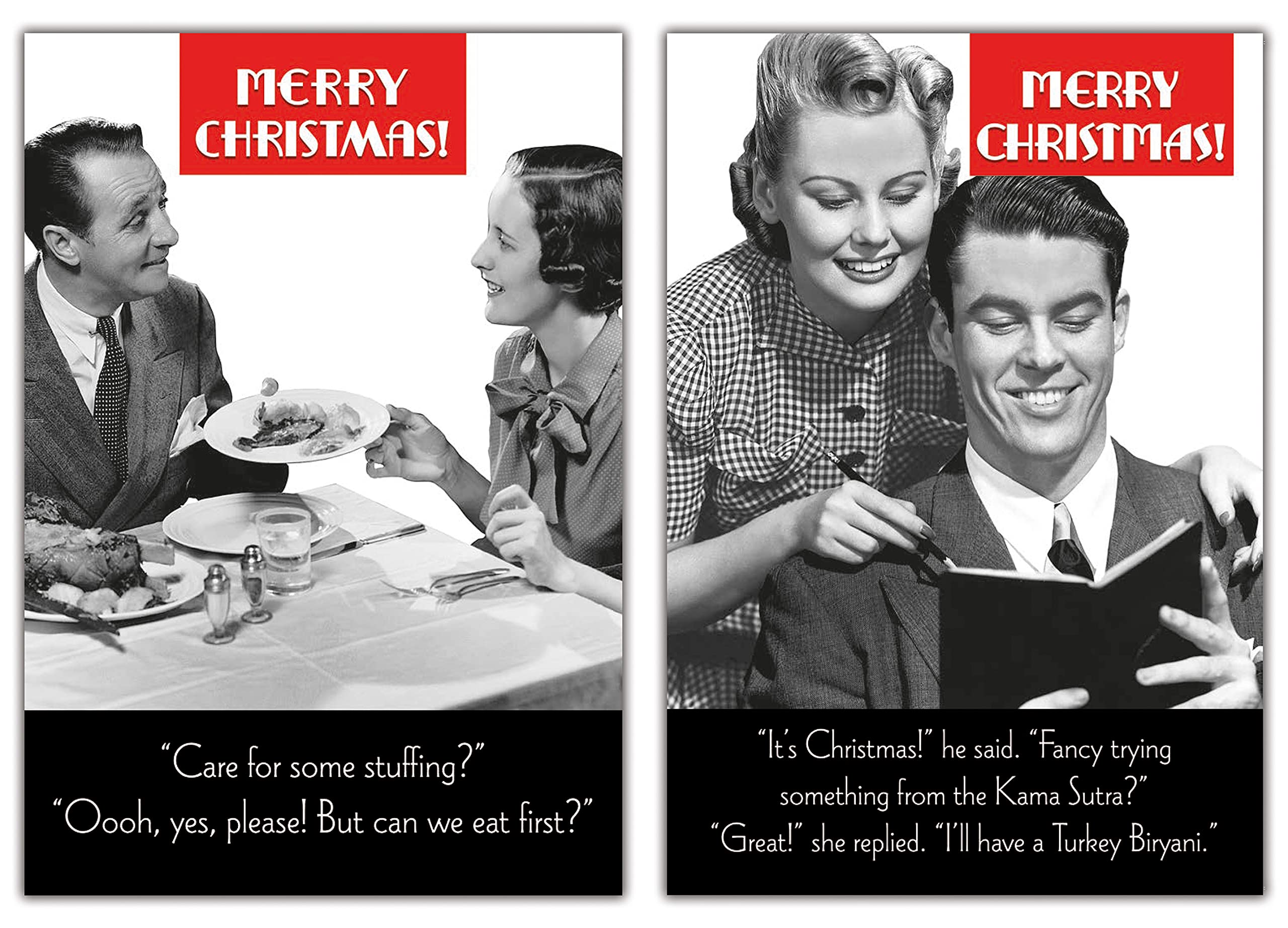 10-Pack Funny Christmas Cards with 2 Unique Designs - Rude & Humorous Holiday Greeting Cards for Office Parties, Family Gifts & Festive Celebrations