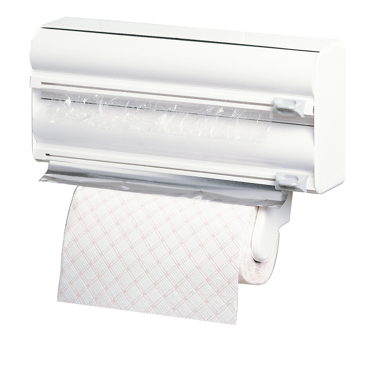 2200 Series Plastic Kitchen Roll Dispenser with Slide Cutter - Perfect for Paper Towels, Plastic Wrap & Aluminum Foil | Space-Saving Organizer for Countertops, Pantries & RVs