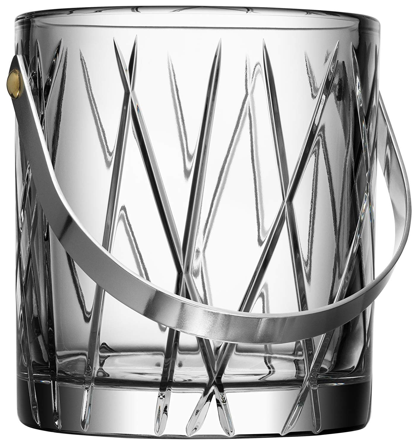 Orrefors City Clear Glass Ice Bucket - Premium Crystal Champagne Wine Cooler for Parties, Weddings & Home Bar Decor