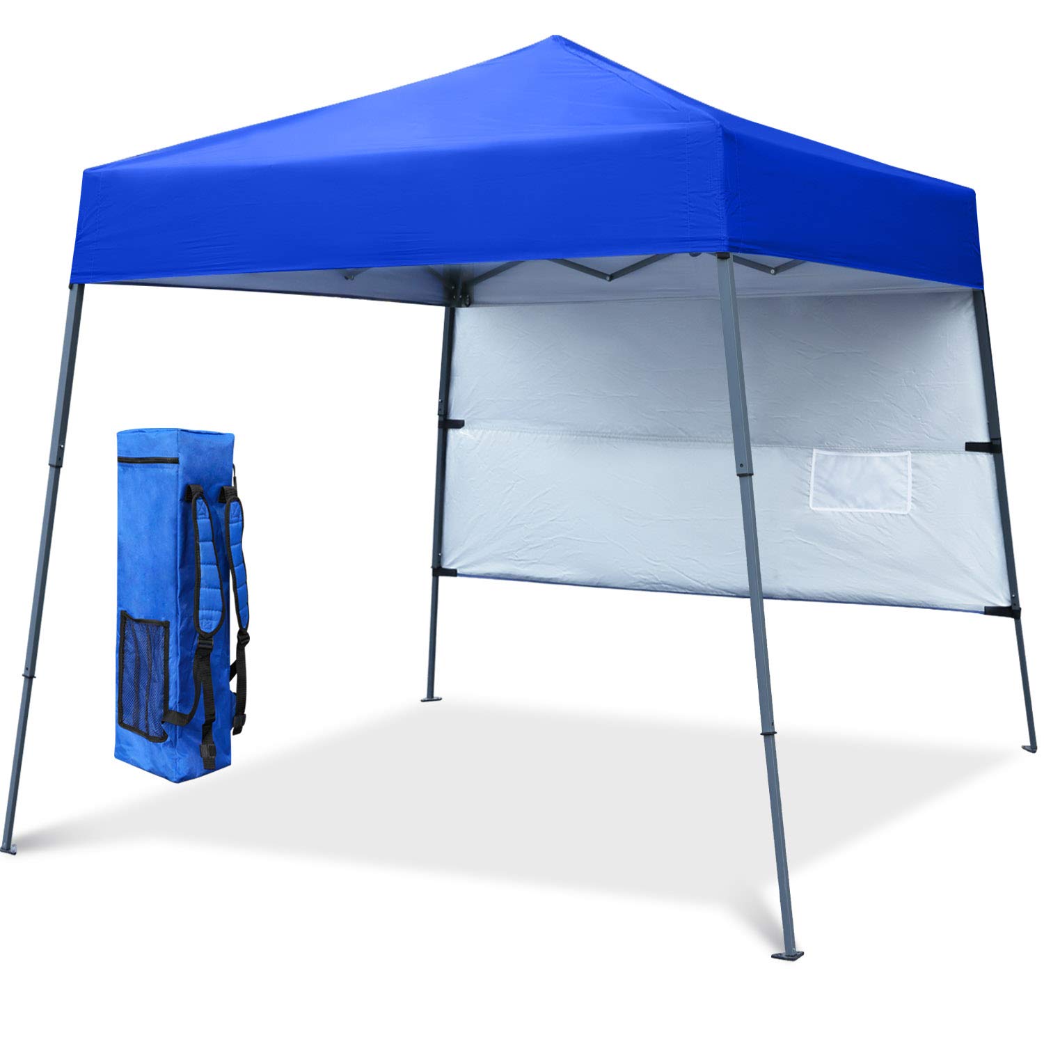 10x10Ft Compact Lightweight Backpack Canopy - Portable Sun Shelter with Slant Legs for Beach, Camping & Outdoor Events (Royal Blue) - Perfect for Picnics, Tailgating & Backyard Parties