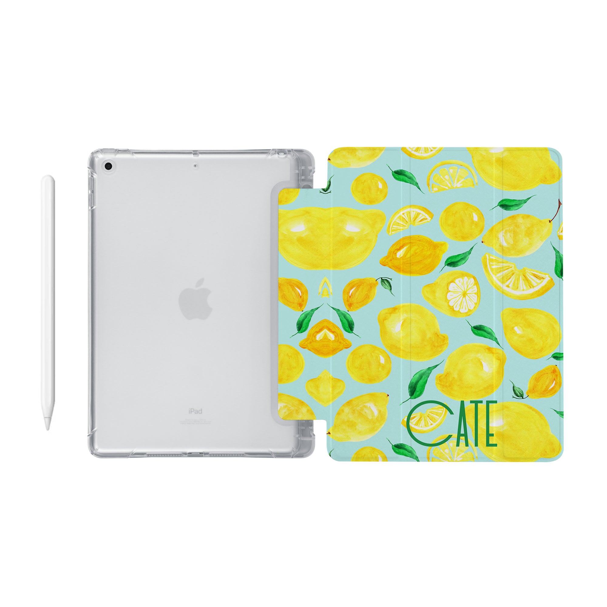 Premium Clear iPad Case with Fruit Design - Slim Protective Cover for iPad Air/Pro, Shockproof & Scratch-Resistant - Perfect for School, Work, and Travel