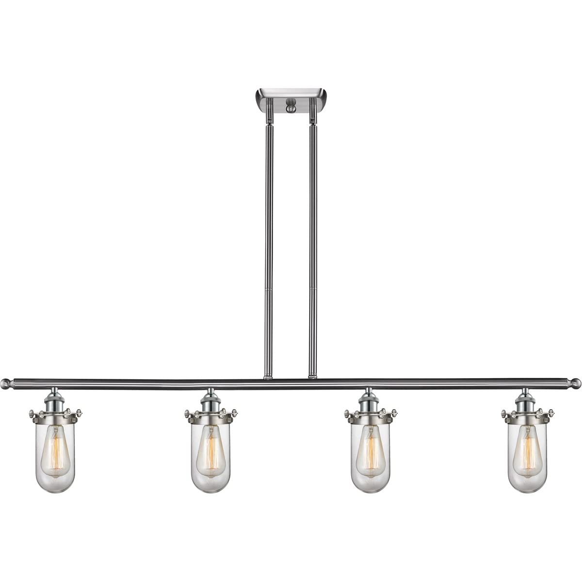 Innovations 516-4I-BK-232-CL-LED 4 Island Dimmable LED Pendant Light in Matte Black - Perfect for Kitchen, Dining Room & Bar Counter Lighting