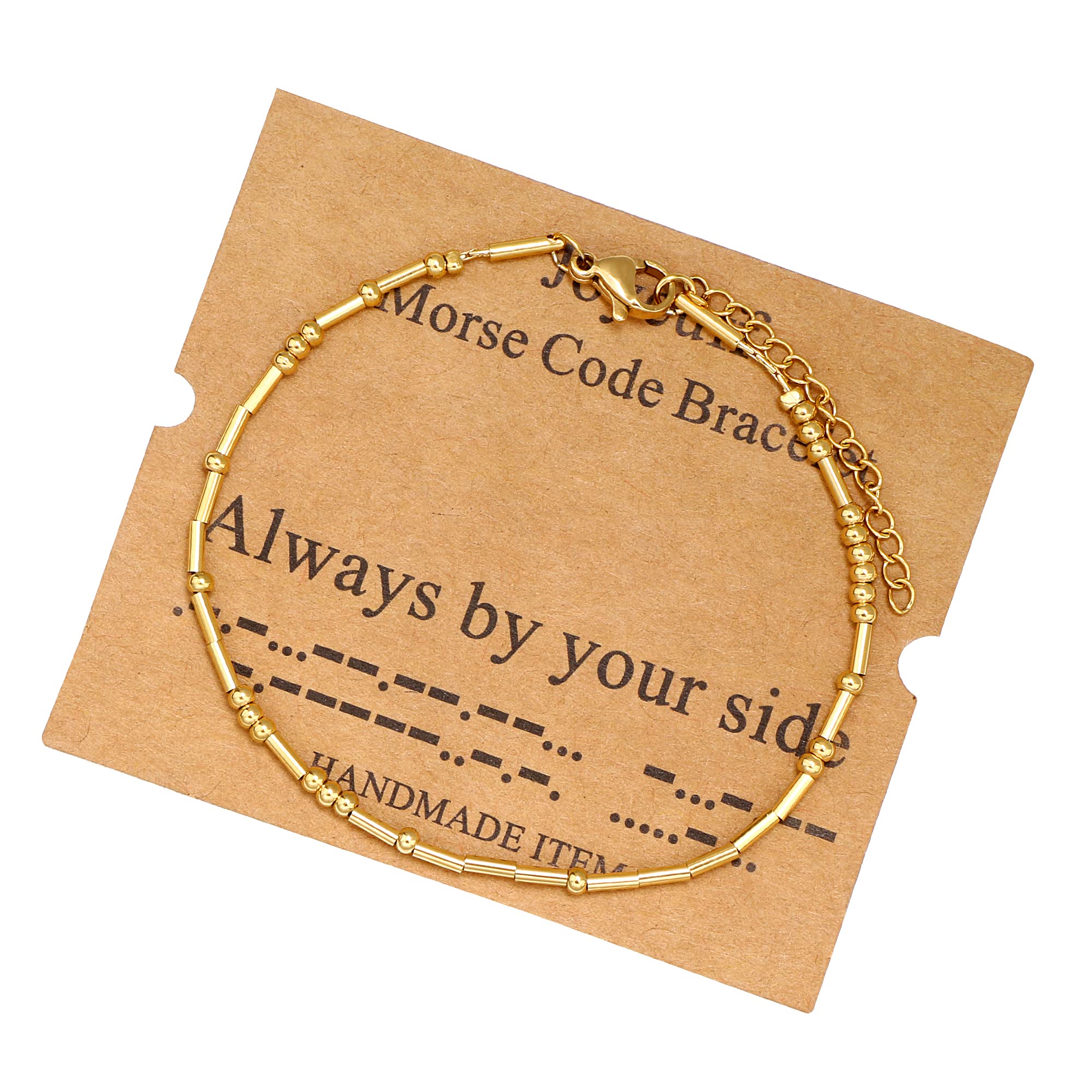 JoycuFF Morse Code Friendship Bracelets for Women - Inspirational Gifts for Best Friend, Mother, Sister, Aunt - Stainless Steel Jewelry for Mother's Day, Birthday, Christmas - Perfect for Daily Wear, Special Occasions & Meaningful Gifting