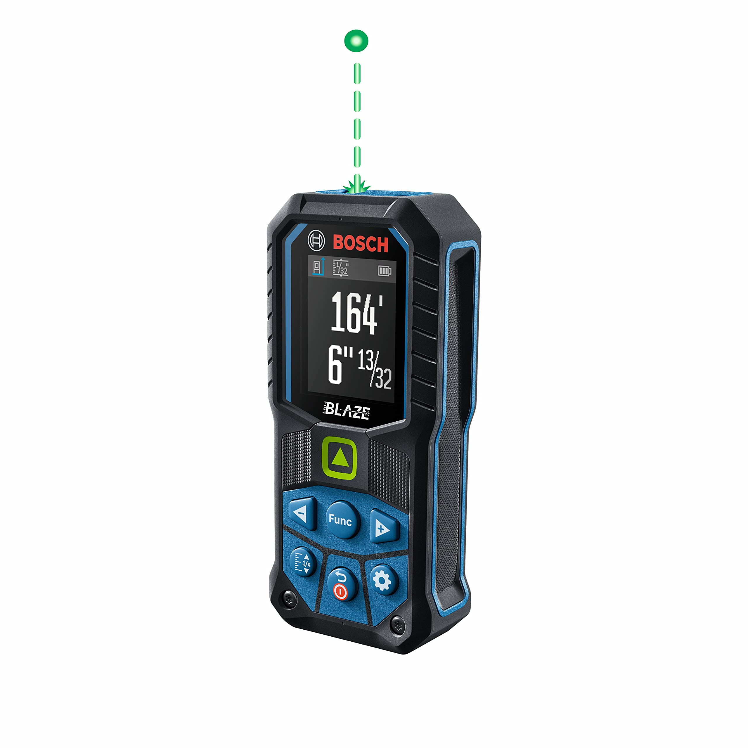 BOSCH GLM165-25G 165 Ft Laser Distance Measure with Green Beam - Includes 2 AA Batteries, Belt Clip & Carrying Pouch | Perfect for Construction, Home Renovation & DIY Projects