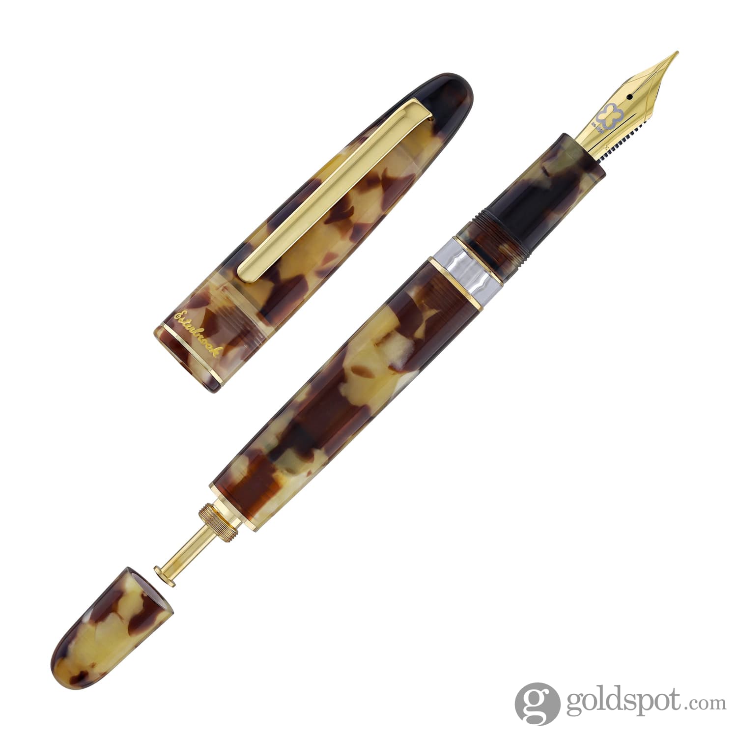 Esterbrook Estie Button Fill Fountain Pen - Tortoise Shell Design - Luxury Writing Instrument for Calligraphy, Journaling & Office Use