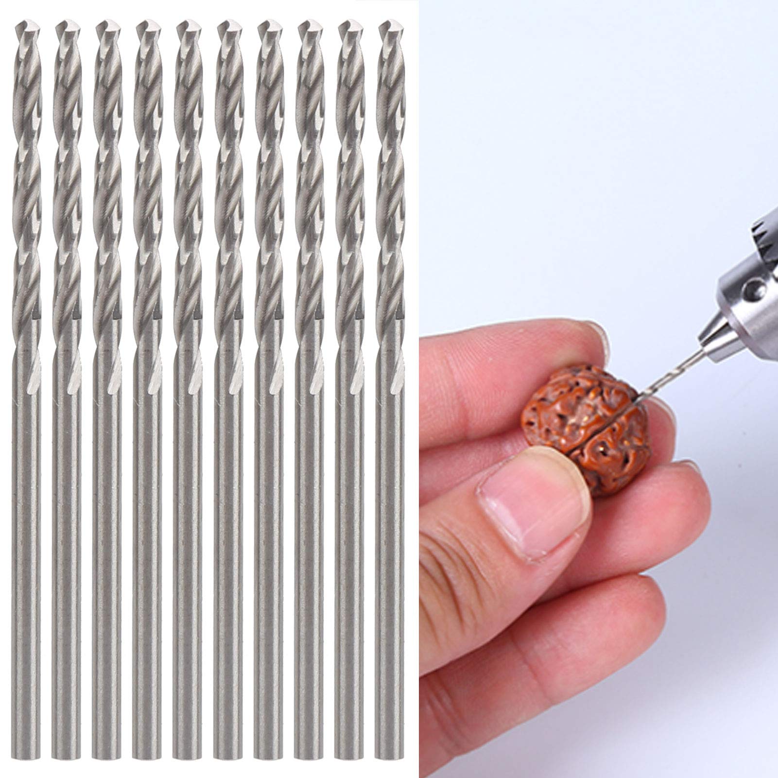 10Pcs Small Jewelry Twist Drill Bits Set - Straight Shank for Jewelry Making, Pearl Bead Punching & Metal Processing | Includes Plastic Storage Box | Perfect for DIY Crafts, Watch Repair & Gemstone Drilling