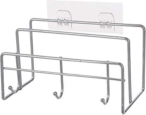 Metal Wall-Mounted Kitchen Storage Shelf - Punch-Free Multi-Functional Pan Cover Holder & Cutlery Rack for Household Organization | Perfect for Small Kitchens, Pantries & RV Cooking Spaces