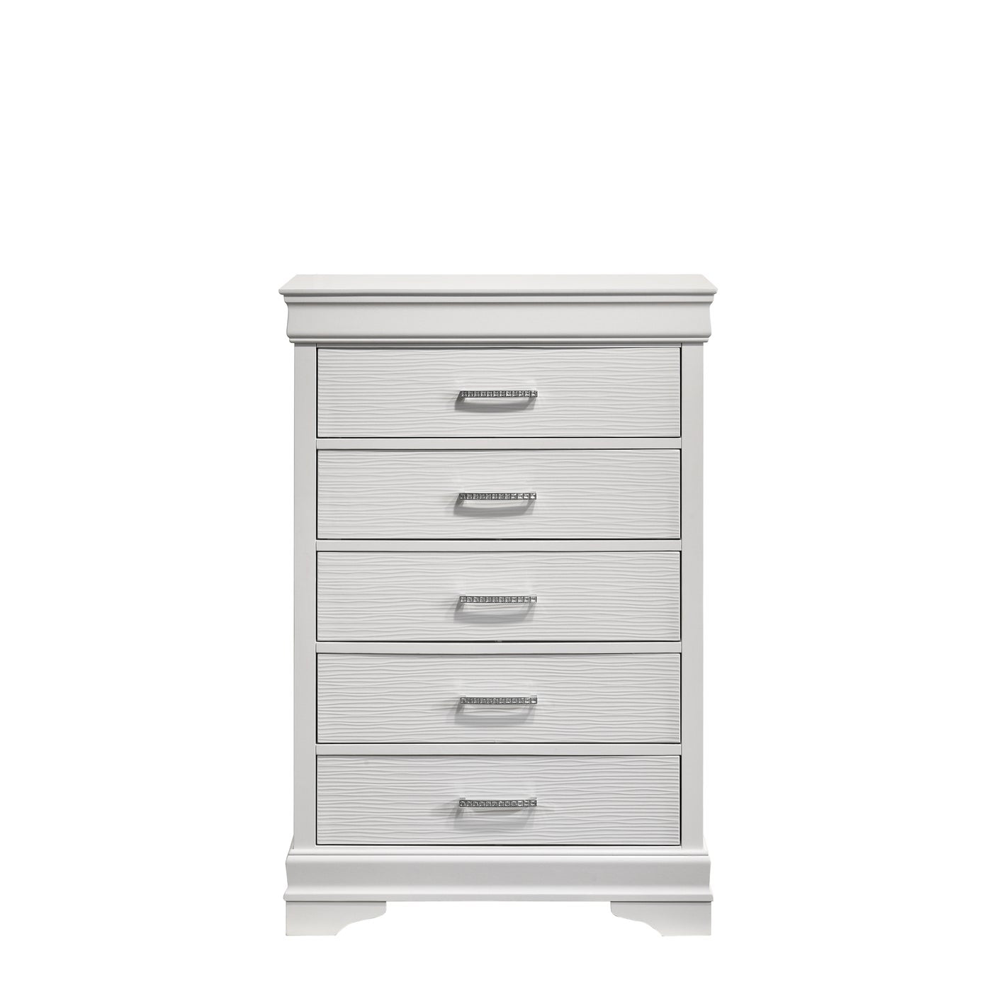 Brooklyn White Collection Bedroom Set - Modern Queen Size Bed Frame, Nightstand & Dresser - Perfect for Master Bedroom, Guest Room & Small Space Decor