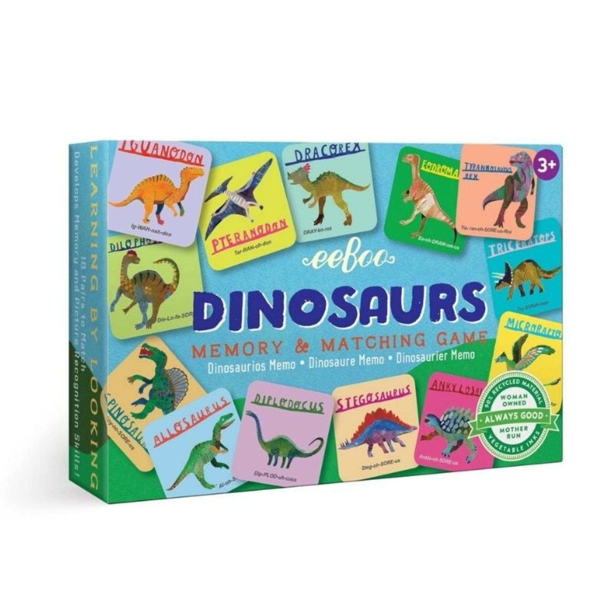 Dinosaurs Matching Game for Kids Ages 3+ | Educational Memory Card Game | Preschool Learning Toy for Boys & Girls | Perfect for Birthday Gifts & Classroom Activities