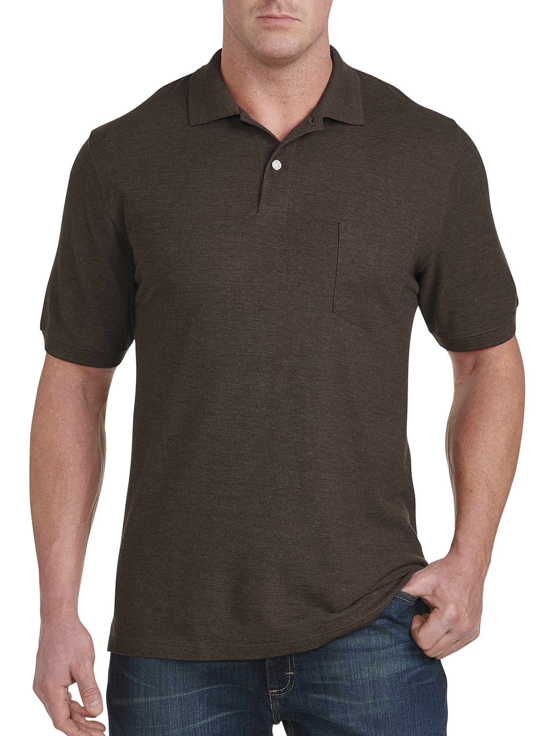DXL Big and Tall Pocket Piqué Polo Shirt for Men - Comfortable Casual Wear for Work & Outdoor Activities