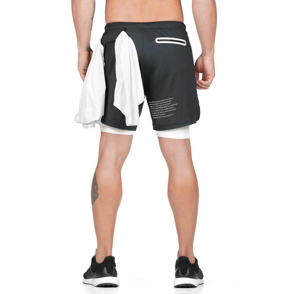 Sandbank Men's 2-in-1 Workout Shorts - Lightweight Running & Gym Training Shorts with Built-in Liner & Towel Loop - Perfect for Jogging, Basketball & Fitness Activities