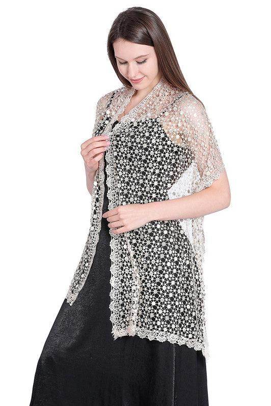 Elegant Lace Shawl CJ0109 - Soft & Lightweight Wrap for Women - Perfect for Weddings, Parties & Evening Events