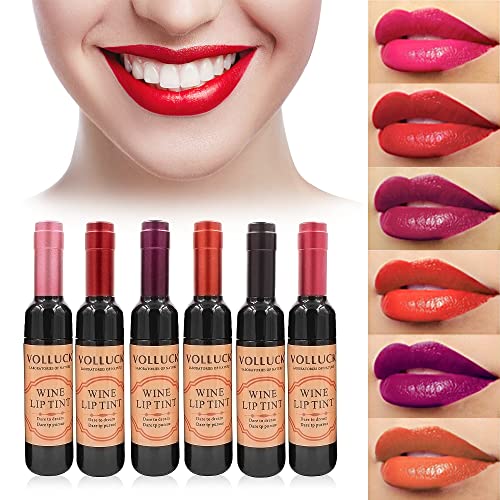 VOLLUCK 6-Piece Matte Liquid Lipstick Set - Waterproof, Long-Lasting Lip Tint & Gloss for Women | Non-Stick Cup Formula | Perfect Gift Set with 6 Trendy Colors | Ideal for Parties, Dating & Everyday Wear