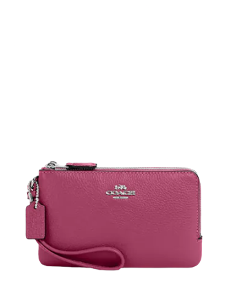 Coach Double Corner Zip Wristlet Crossbody Bag - Stylish Leather Wallet Purse for Women | Perfect for Everyday Use, Travel & Night Out