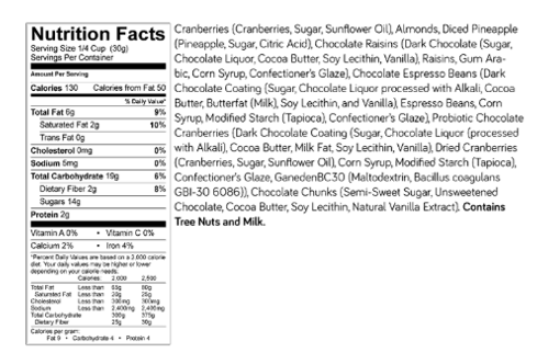 Truly Good Foods Dark Chocolate Energy Boost Snack Mix - Healthy Trail Mix with Almonds & Dried Fruit - Perfect for Hiking, Office Snacks & On-the-Go Energy