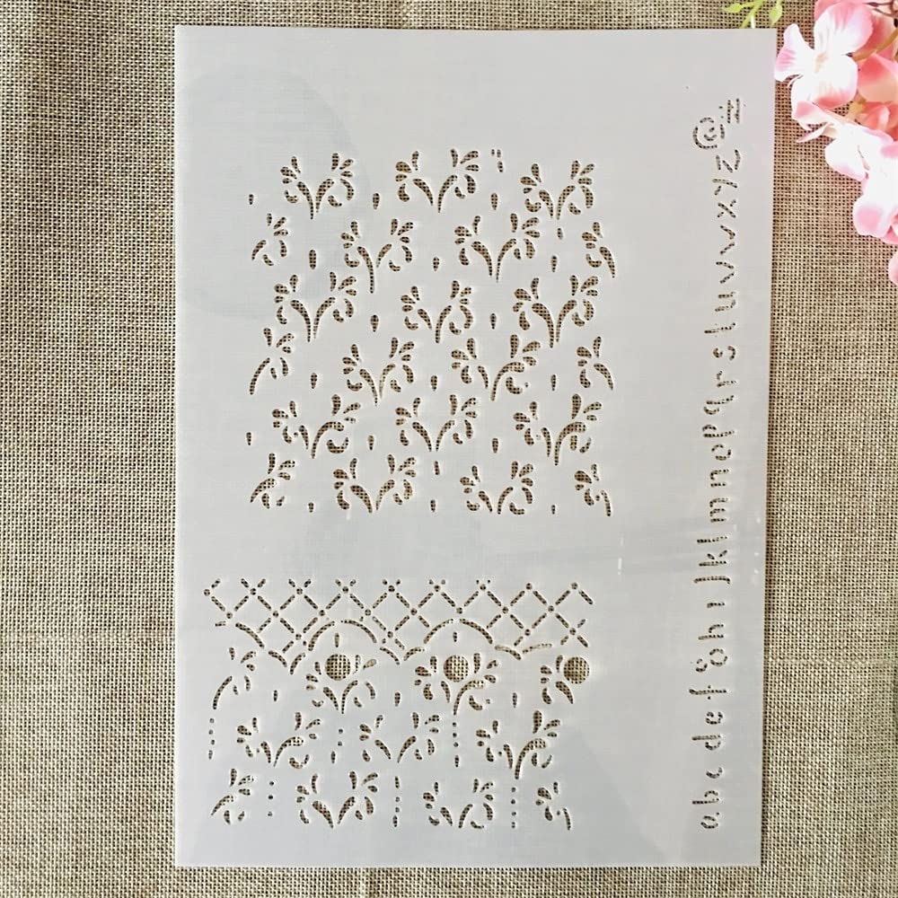 Reusable A4 29cm Small Grass Alphabet Stencils for DIY Painting - Scrapbooking, Furniture, Wall & Floor Decor - Perfect for Home, Craft Projects & Kids' Art Activities