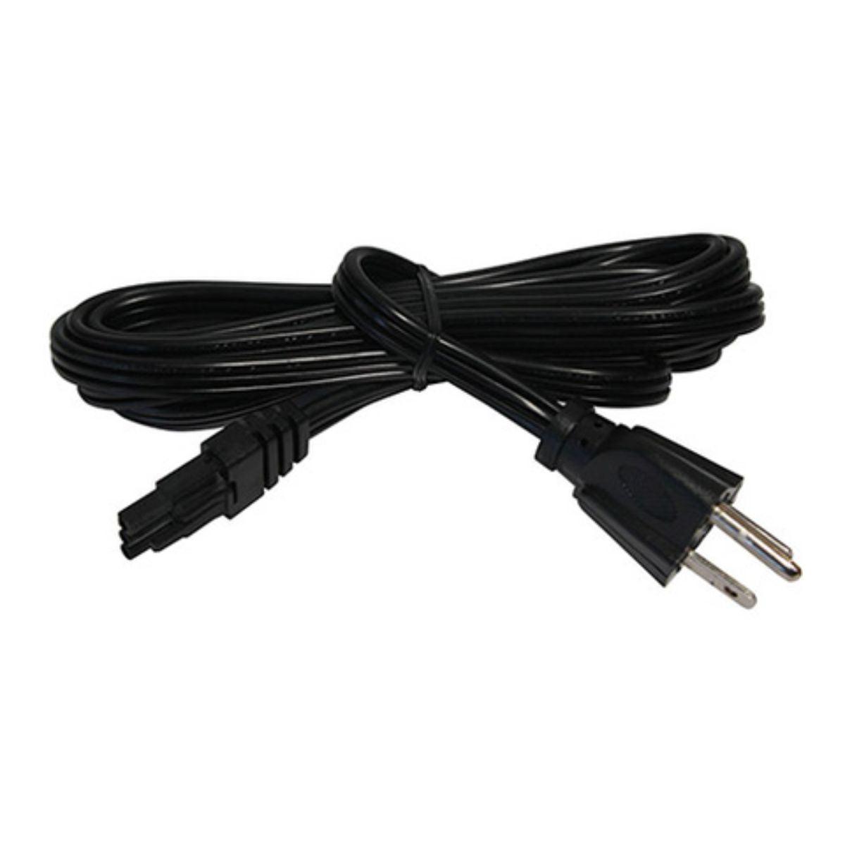 6ft Grounded Plug-in Power Cord for Under Cabinet Lights - Black Finish - Perfect for Kitchen, Closet, and Shelf Lighting