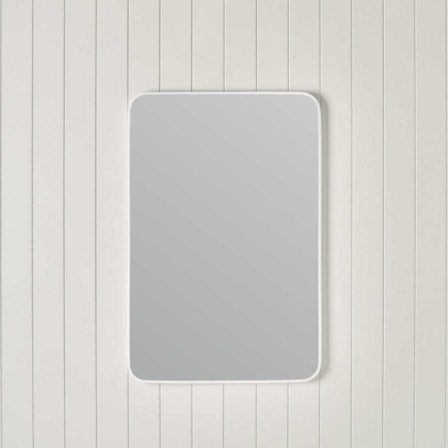 Rectangular Wall Mirror Matte White Finish - Modern Home Decor for Living Room, Bedroom & Bathroom