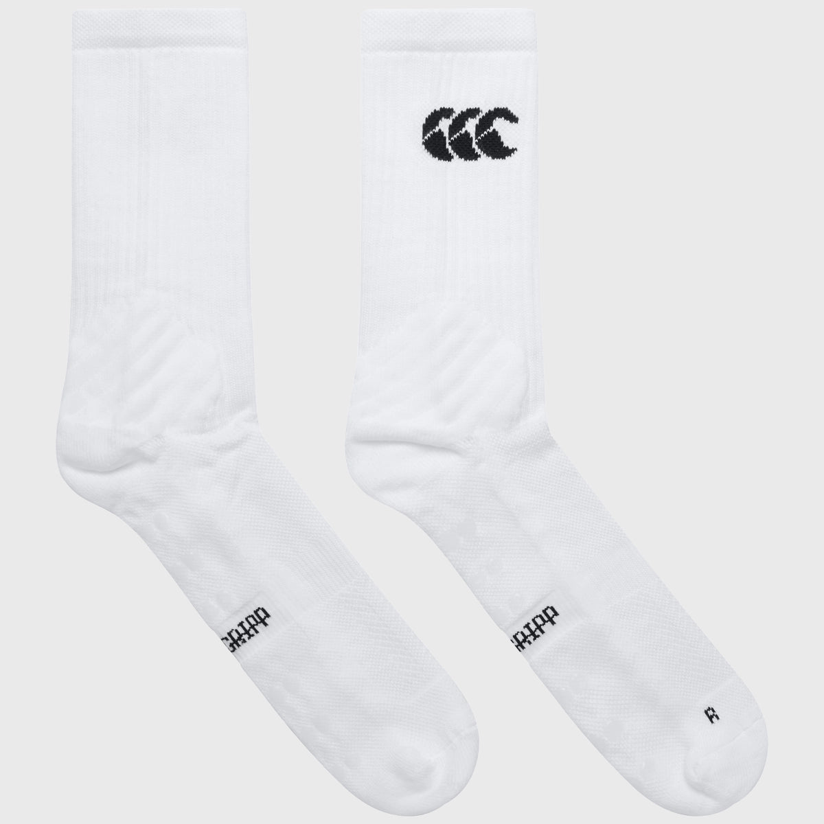 Canterbury Mid Calf Grip Socks - White Compression Football Rugby Socks for Men & Women - Perfect for Sports, Training & Everyday Wear