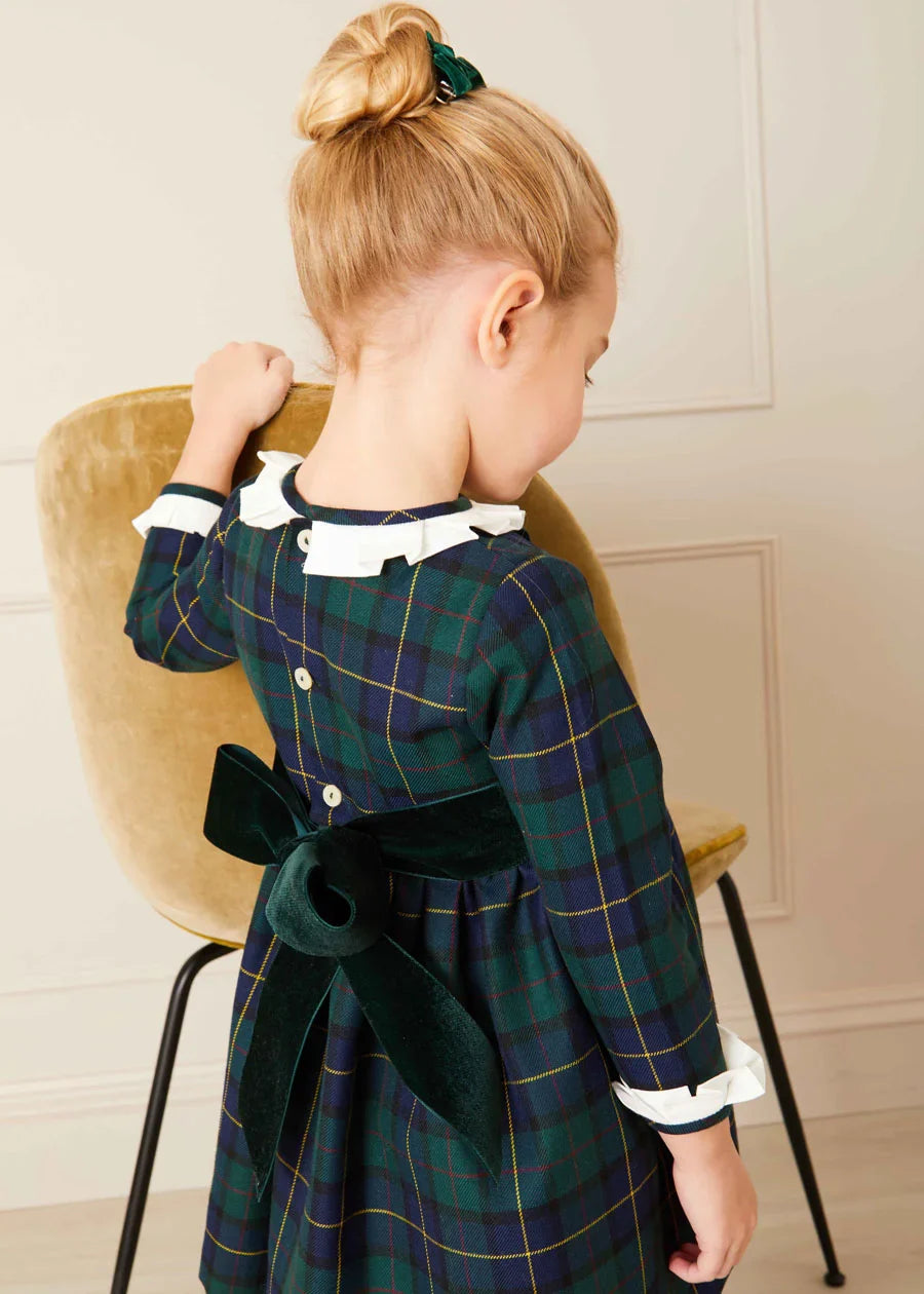 Windsor Tartan Dress for Baby Girls - Classic Plaid Outfit for Holidays, Photos & Special Occasions