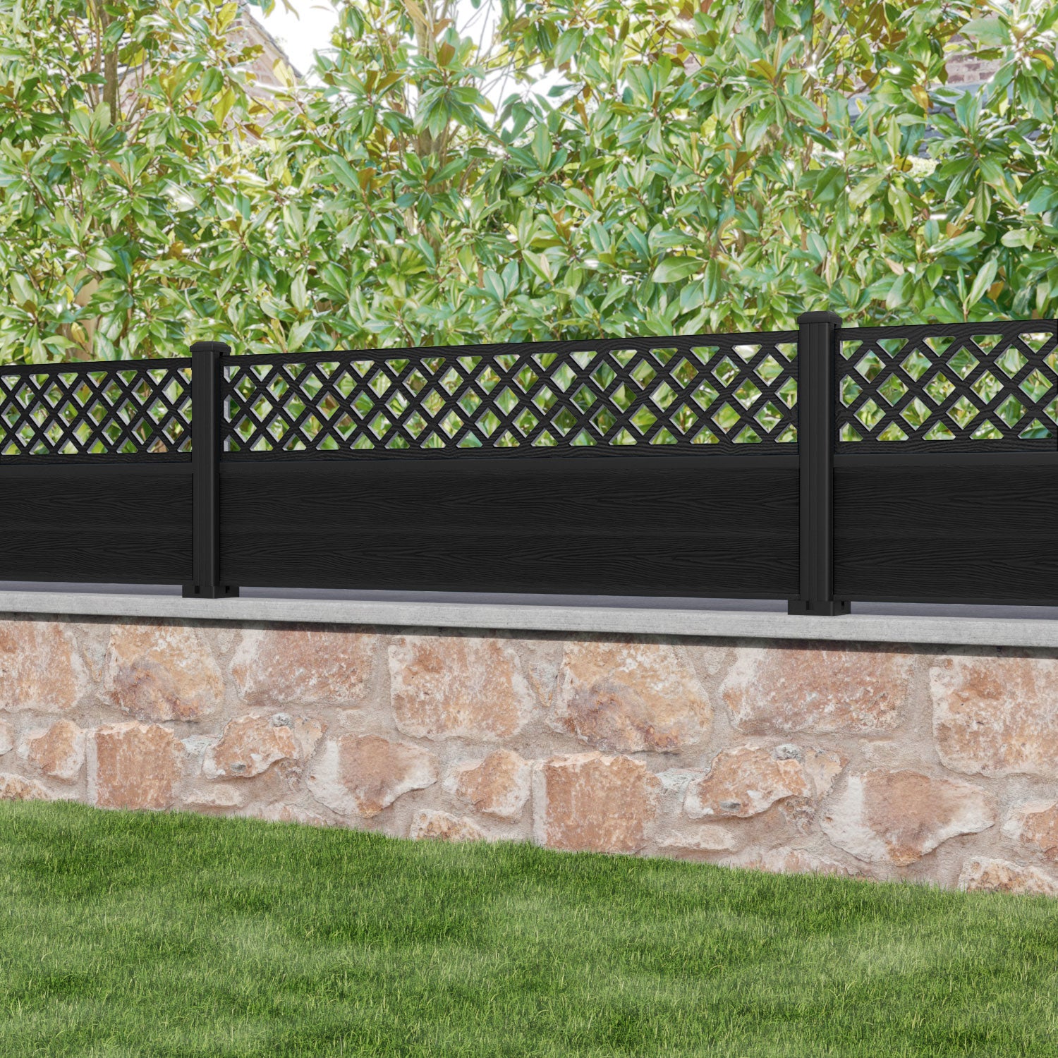 Classic Black Hive Fence Panel with Aluminum Posts - Durable Garden Fencing for Privacy & Decoration | Perfect for Backyard, Patio, and Poolside Use