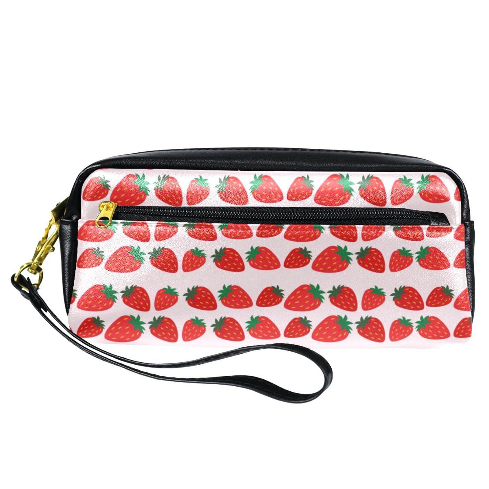 Strawberry Pattern Pencil Case for Teens - Cute Pen Holder, Makeup Pouch & Toiletry Bag - School, Travel & Daily Organization Accessories