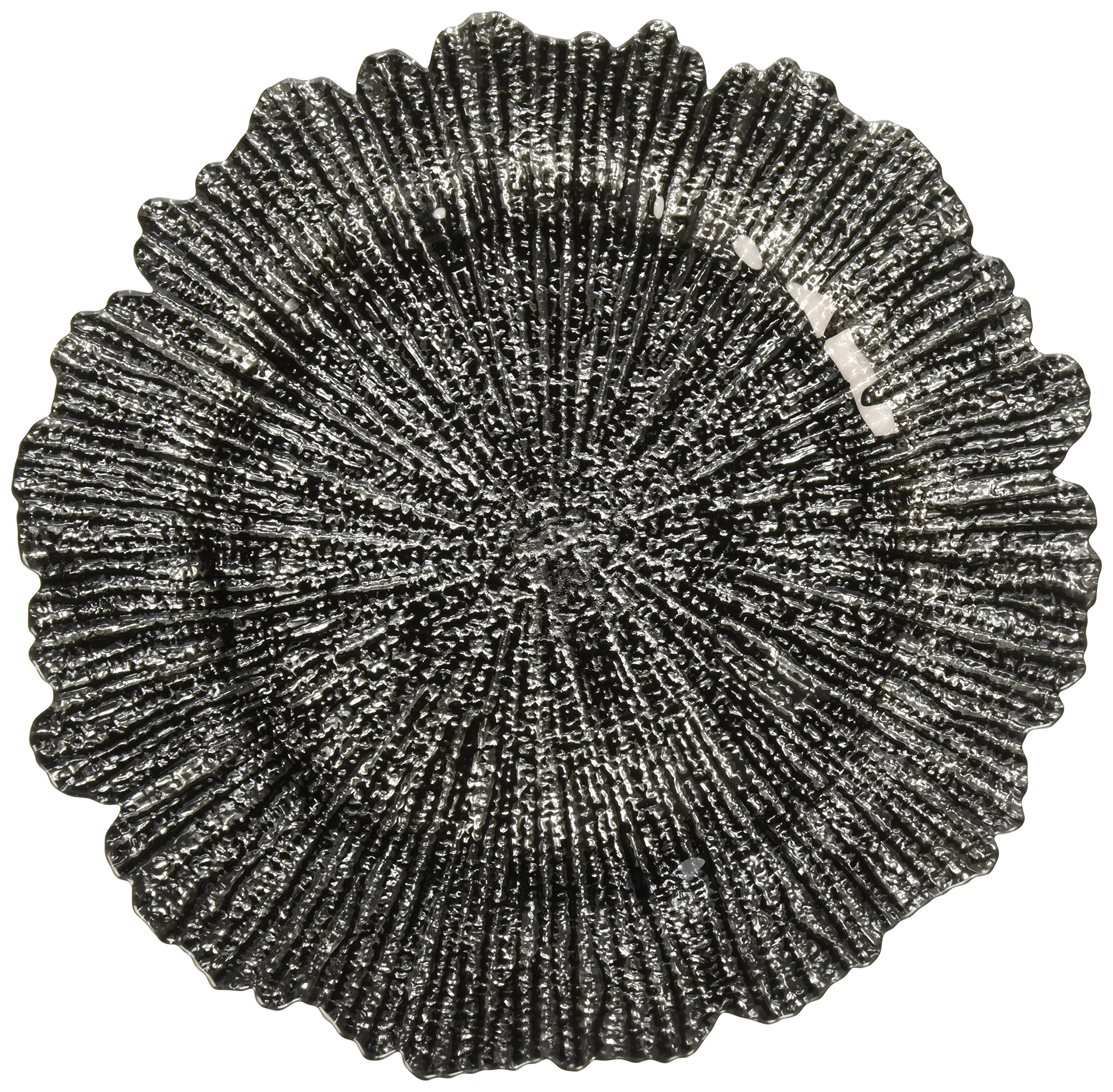 Jay Reef Glass ChargeIt Silver/Black Charger Plate - Elegant Dinnerware for Weddings, Parties & Formal Dining