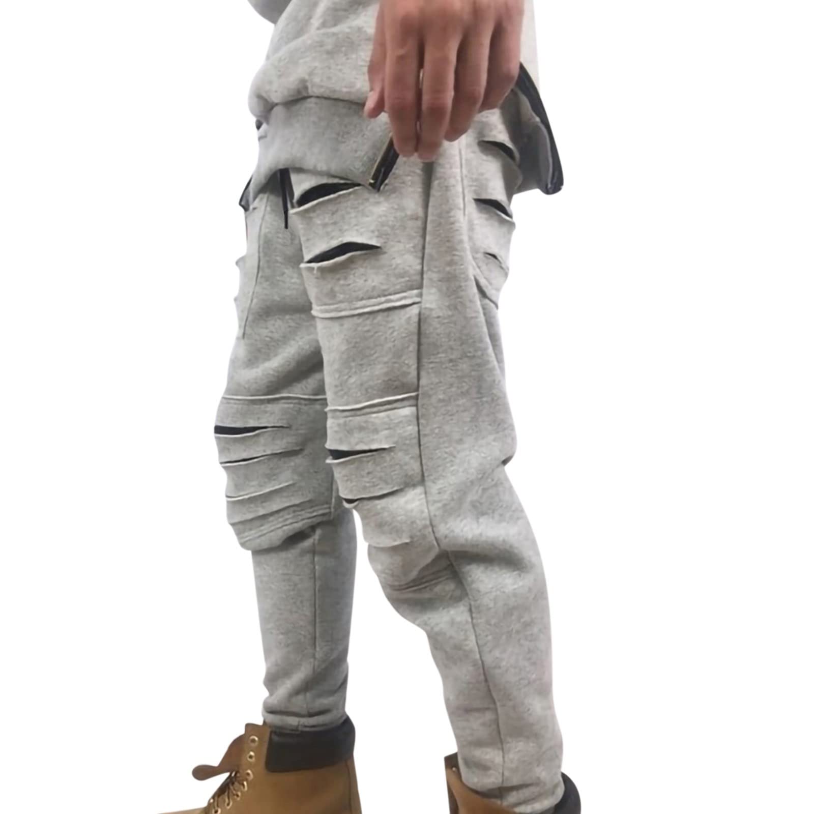 Gillberry Men's Ripped Jogging Pants - Casual Streetwear Sweatpants with Pockets for Running, Gym & Lounge Wear