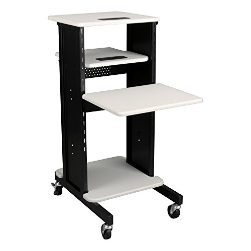 Norwood Commercial Furniture NOR-TY-1000 Mobile Laptop Caddy Cart - Adjustable Presentation Station for Office, Classroom & Conference Room Use