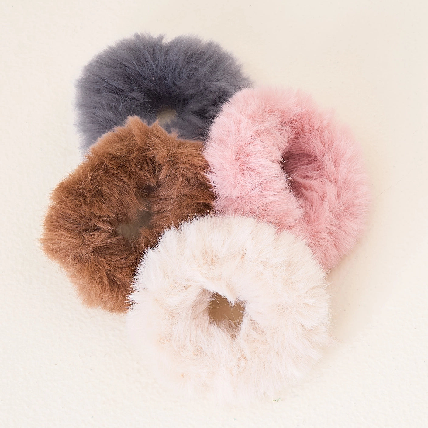 Bliss Faux Fur Hair Scrunchies Set - 3 Pack Soft Elastic Hair Ties for Women & Girls (Perfect for Parties, Weddings & Everyday Styling)