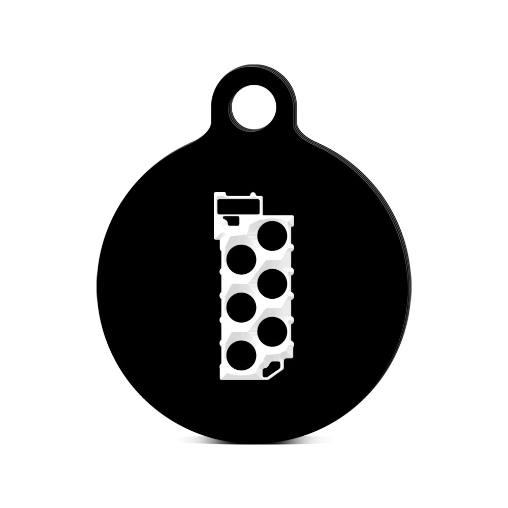 VR6 Head Gasket Round Keychain with Tab Engraved Black - Durable Car Key Ring for VW Enthusiasts - Perfect Gift for Mechanics & Auto Lovers