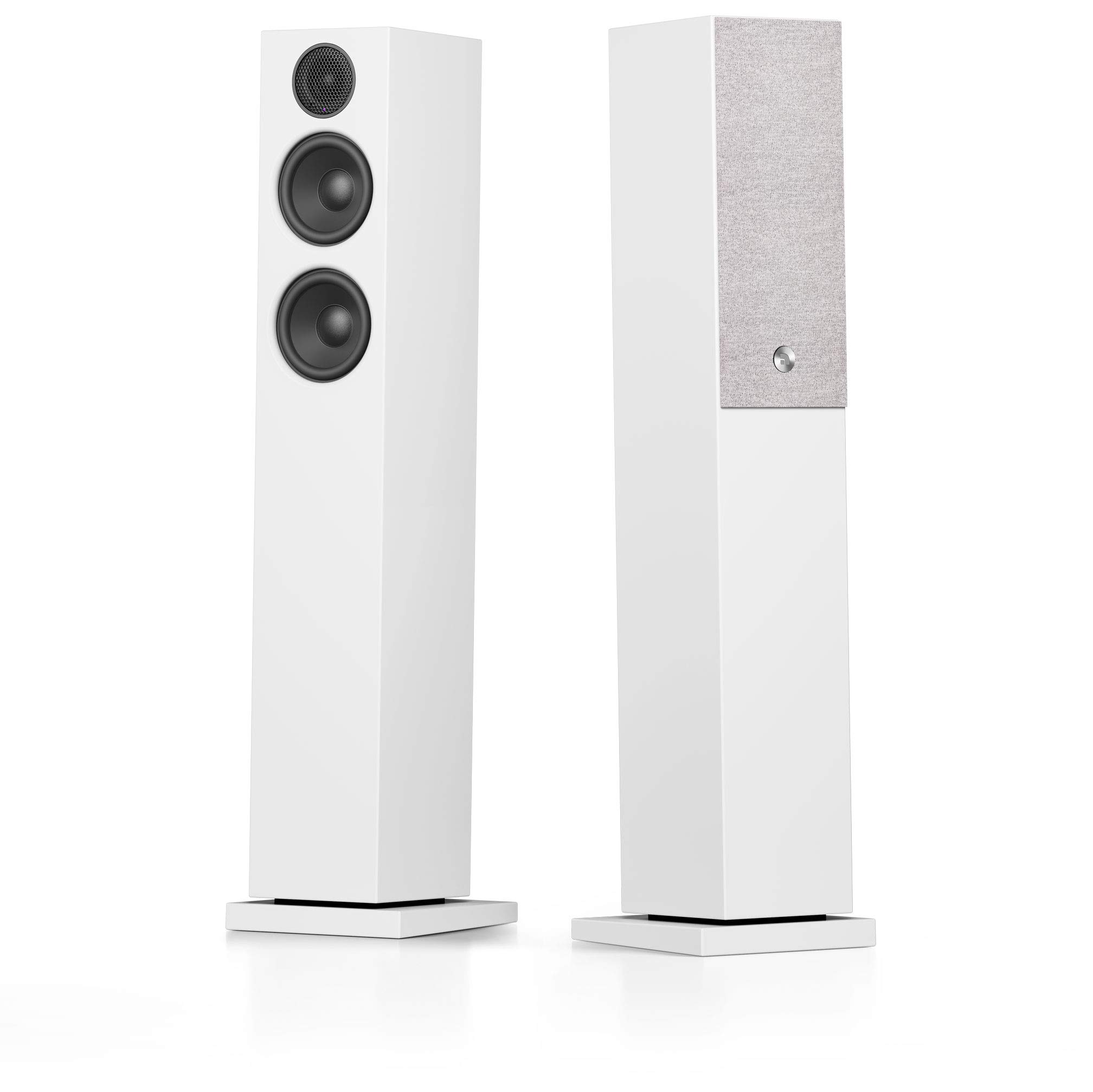 Audio Pro A36 HiFi Stereo Wireless Floor Standing Tower Speakers - WiFi Multi-Room Sound System with Virtual Surround for TV & Home Theater | Perfect for Living Room Entertainment & Movie Nights (Pair, White)