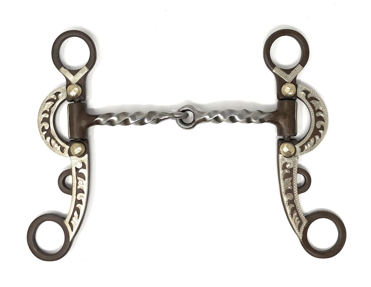 AJ Tack Argentine Engraved Sweet Iron Twist Snaffle Bit - Premium Horse Training Bit for Western & English Riding, Dressage & Trail Use