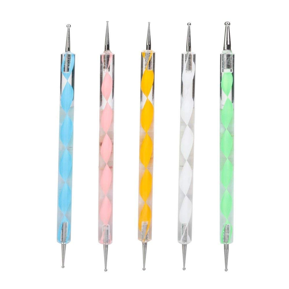 Bunny Nail Studio Dotting Tool Set for Nail Art - 5-Piece Professional Nail Dotting, Stamping & Marbling Tools Kit for Nail Decoration, Dot Painting & Shiny Resistant Designs - Perfect for DIY Manicures, Salon Use & Nail Art Enthusiasts