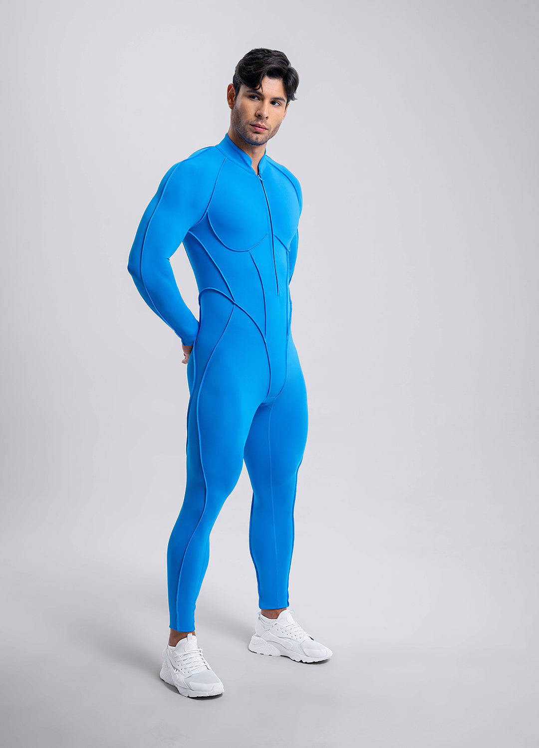 Full Length Superhero Costume for Adults - Spandex Bodysuit with Cape & Mask - Perfect for Cosplay, Halloween & Comic Con Parties