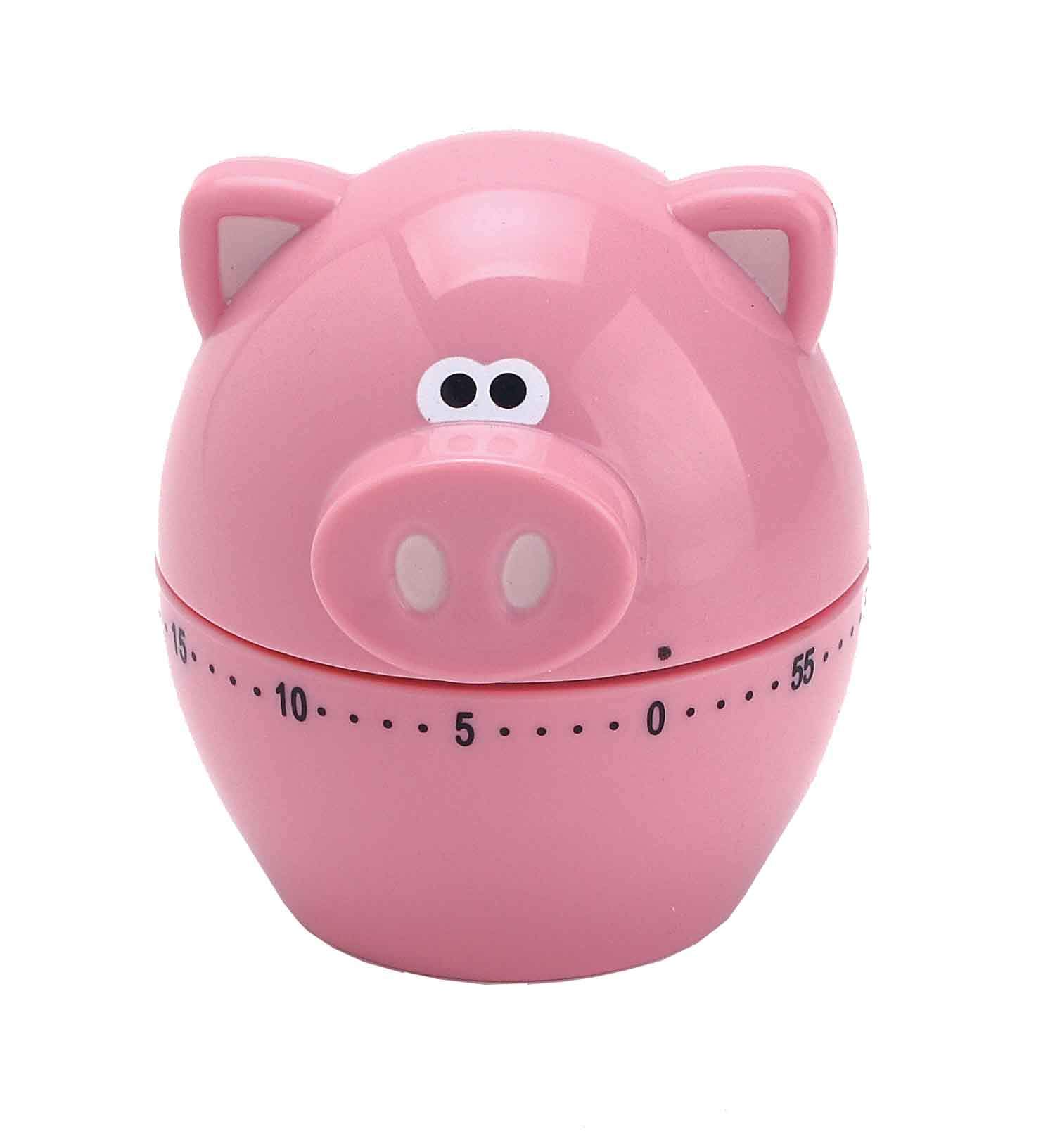 Joie Piggy Wiggy 60-Minute Mechanical Timer for Kids - Fun Kitchen Timer & Classroom Tool | MSC International 78039 | Perfect for Baking, Homework, Games & Time Management
