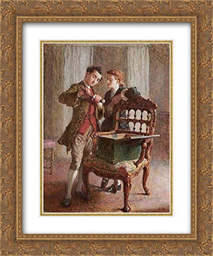 Frederick Walker 'A Drawing Room Scene' 15x17 Gold Ornate Framed Museum Art Print with Double Matting - Perfect for Living Room Decor, Office Wall Art & Victorian Style Home Interiors