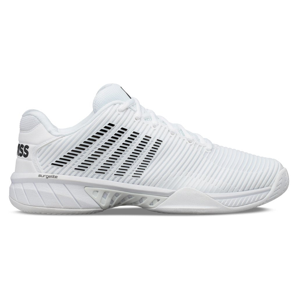 K Swiss Hypercourt Express 2 Men's Tennis Shoes - White/Black - Lightweight & Durable Court Shoes for Tennis, Pickleball & Casual Wear