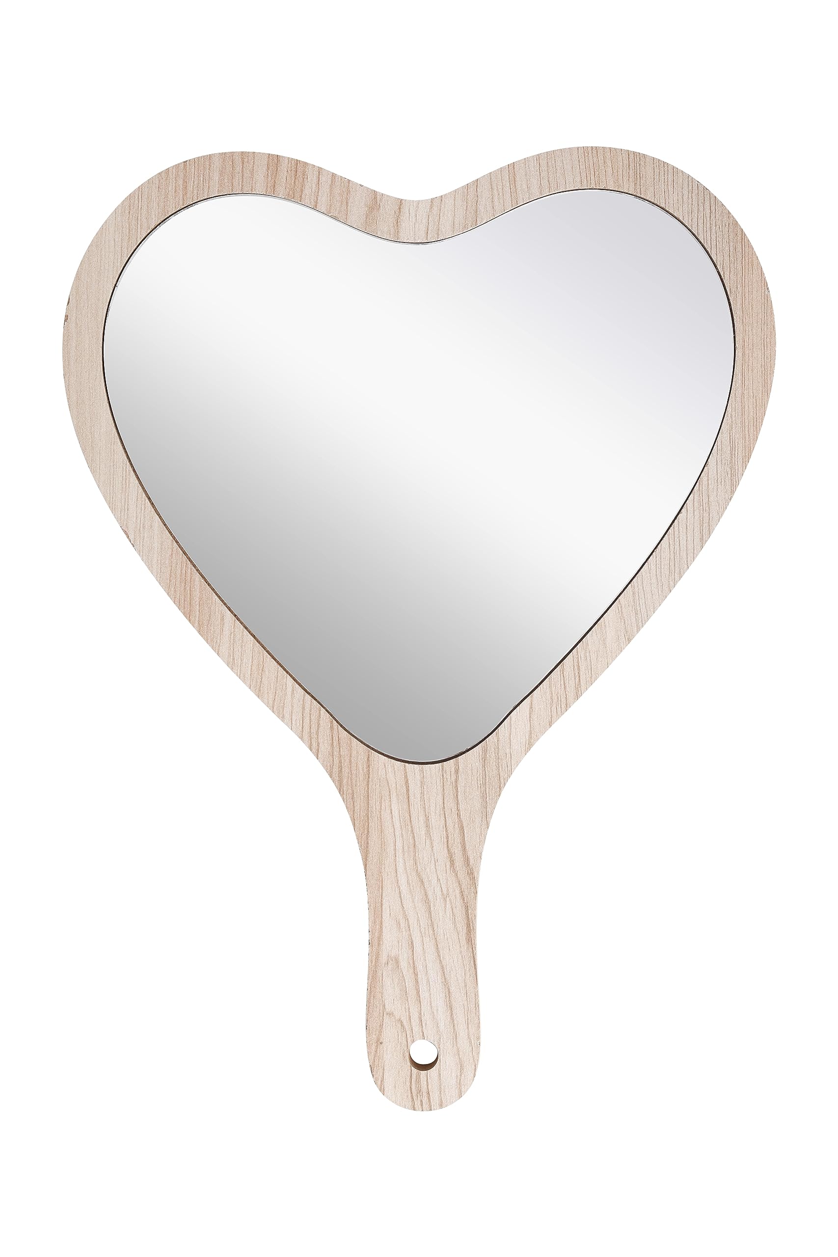 Victor Mirrors Wooden Heart Shaped Hand Mirror - 7.5x10 Inch Portable Travel Vanity Mirror for Makeup, Gifts & Personal Care | Perfect for Home, Travel & Beauty Routine (Men & Women)