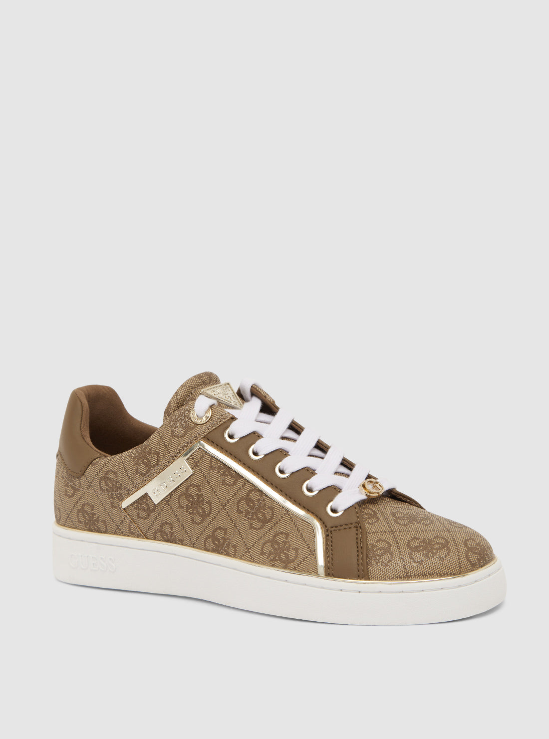 Brown Logo Bristle Low Top Sneakers for Men - Casual Comfortable Walking Shoes - Perfect for Streetwear, Work & Everyday Wear